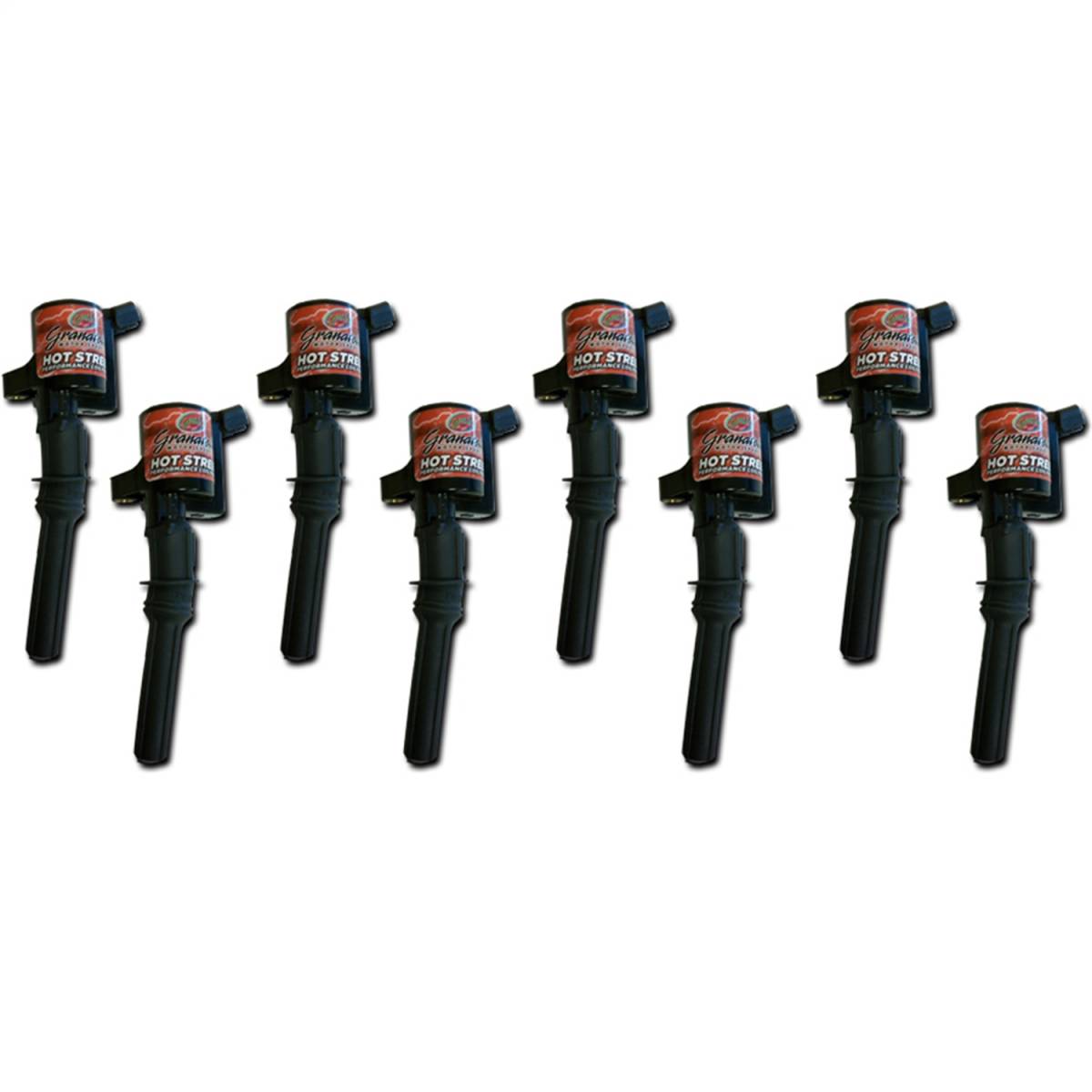 Granatelli 42kV Hot Street Coil Packs, Black, Set of 8, for 1997-2004 Ford 4.6L/5.4L 2V – 25-2001