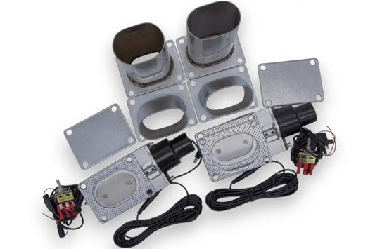 Granatelli Motor Sports Electronic Exhaust Oval Cutout Kit 313530D - Stainless Steel Weld-In