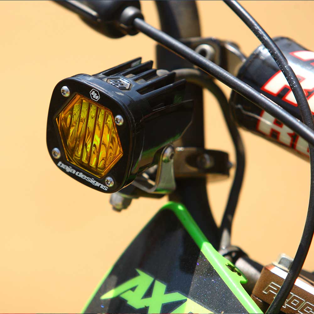 Baja Designs S1 Wide Cornering Electric Start Pit Bike LED Light - Amber 387003