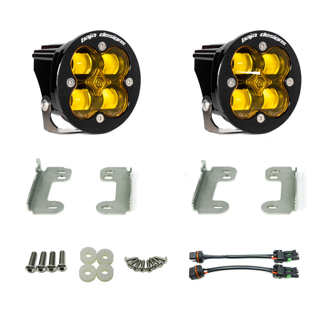 Baja Designs 07-09 Wrangler JK w/OE Bumper Squadron R SAE Fog Pocket Kit - Amber 448143
