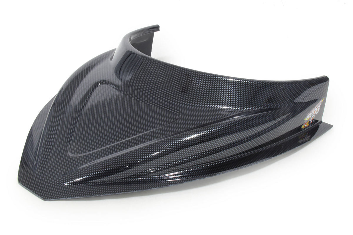 MD3 Hood Scoop 3in Tall Curved Carbon Fiber Look - 0404114CF
