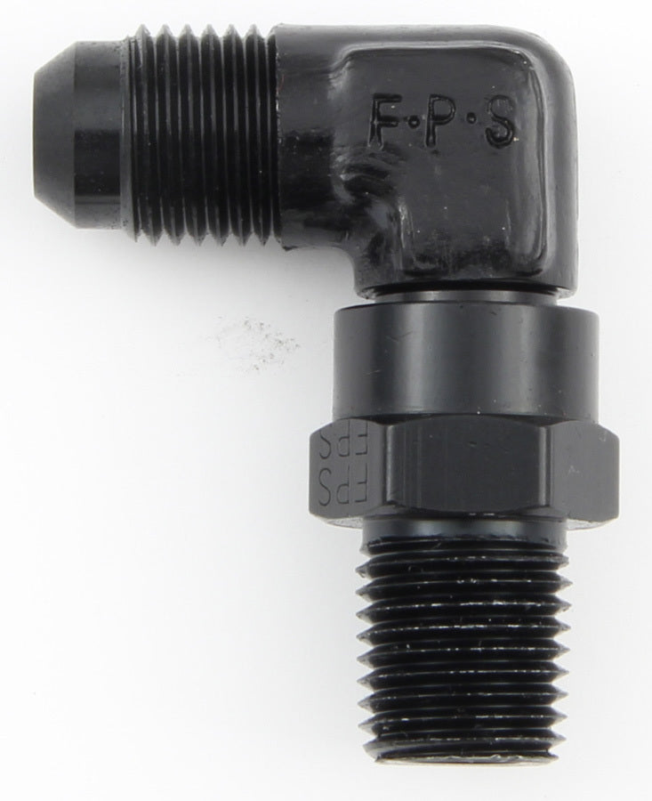 #6 x 1/4 MPT 90 Deg Swivel Adapter Black - 499106BL