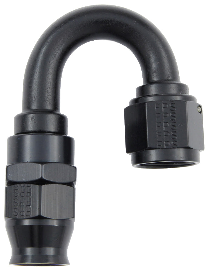Hose Fitting #6 180 Deg PTFE Black - 681806BL