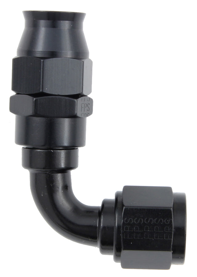 Hose Fitting #6 90 Deg PTFE Black - 689006BL