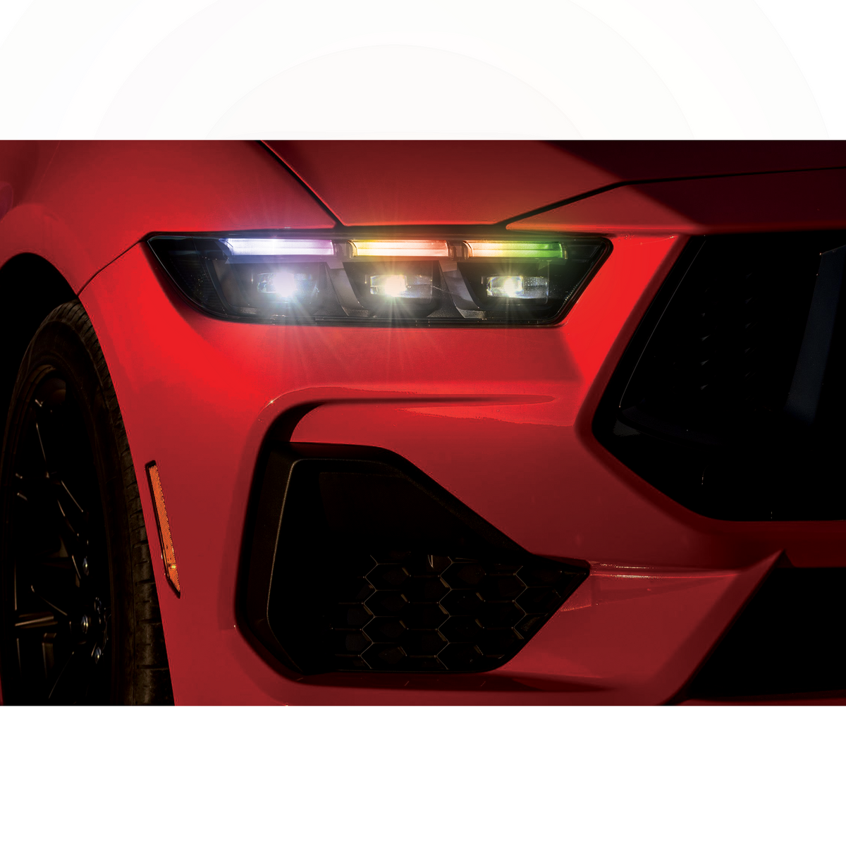 RGB Halo Kits Ford Mustang Multicolor Flow DRL Boards (2024+) - View 2