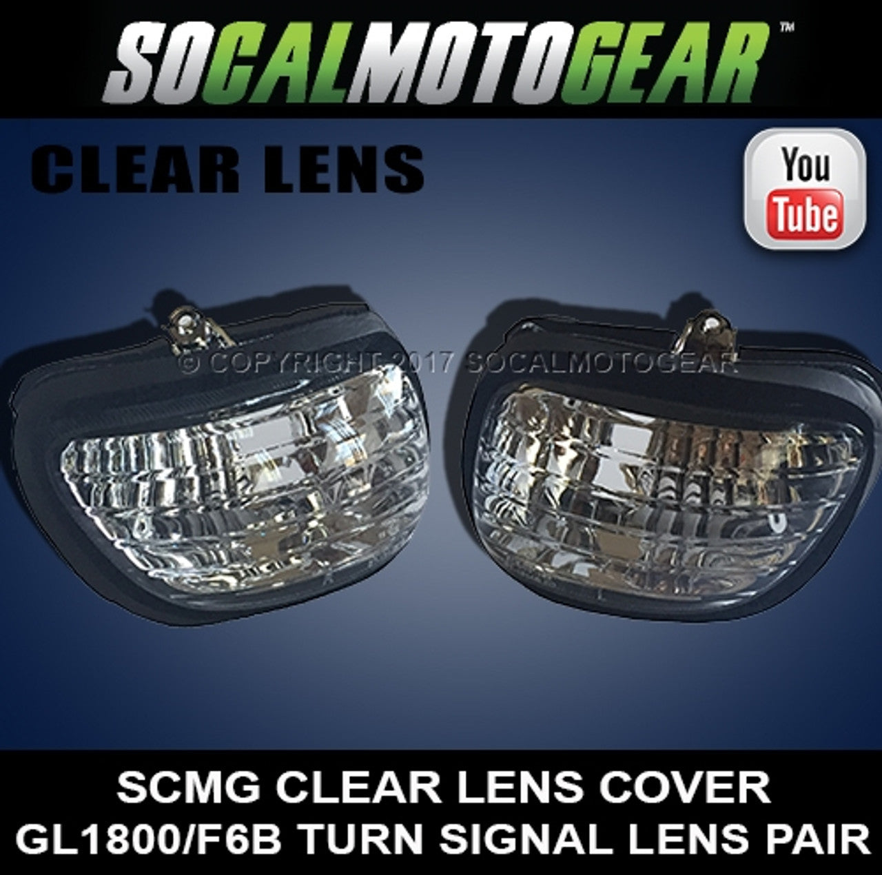 PATHFINDER LED G18sTL GL1800/F6B TURN SIGNAL LENS COVER - CLEAR OR SMOKE PAIR