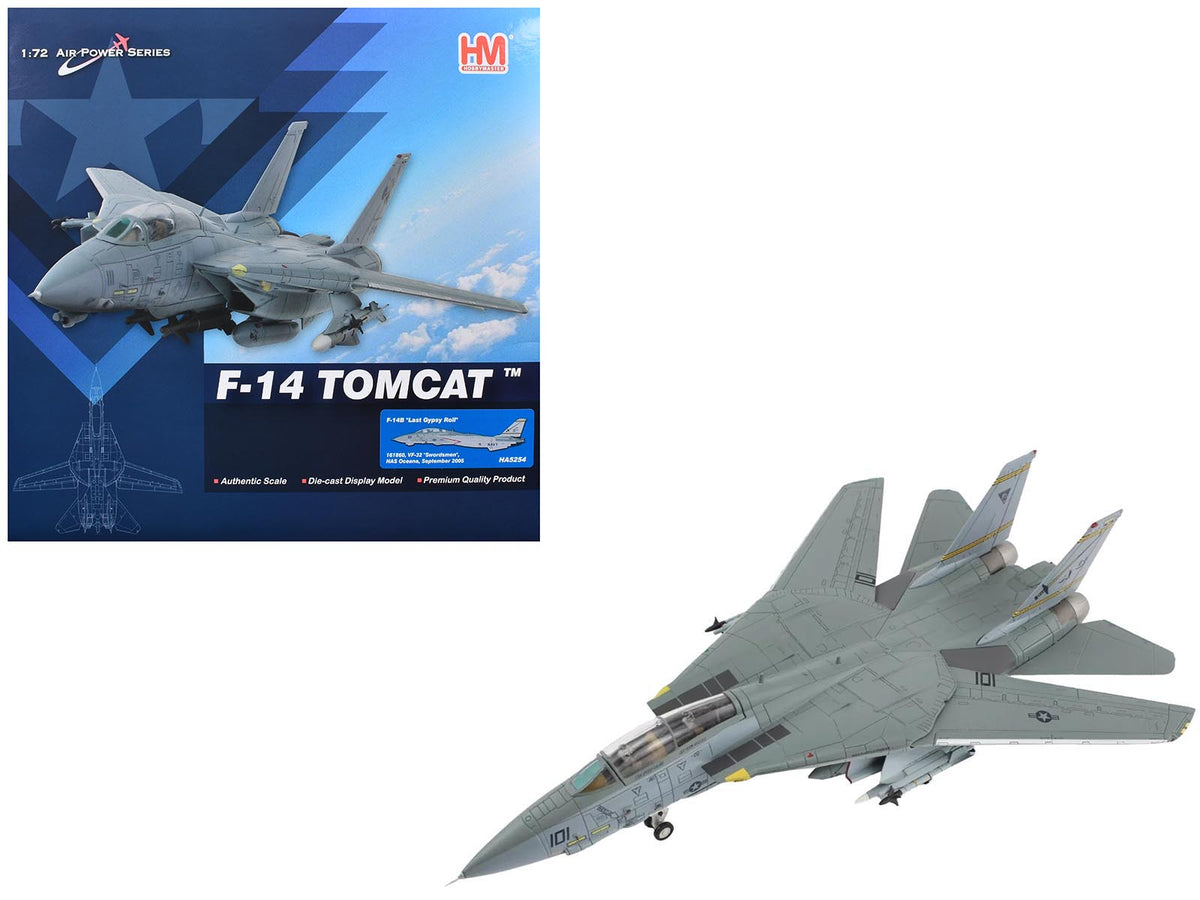 Rapid Vehicles Grumman F-14B Tomcat Fighter Aircraft "Last Gypsy Roll VF-32 Swordsmen NAS Oceana"...