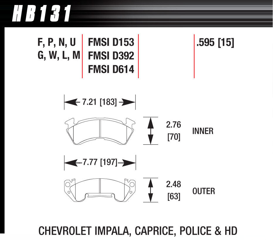 Brake Pads Race Black - HB131M595