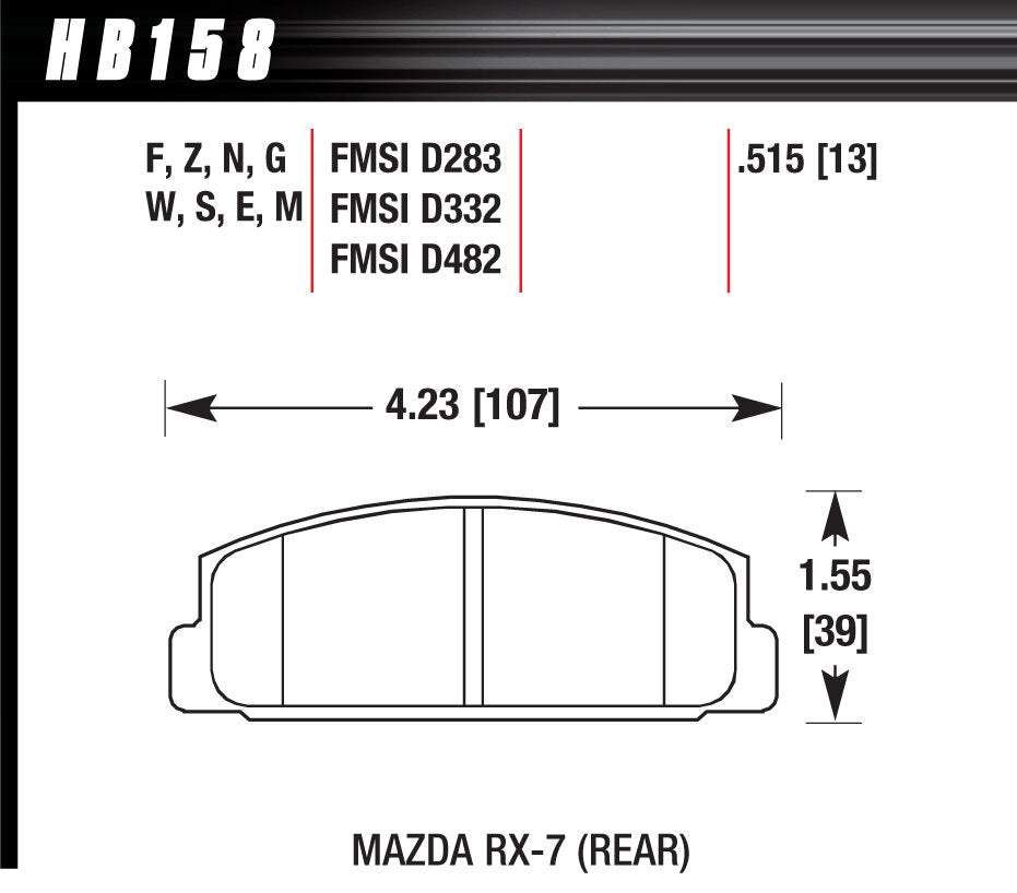 Hps Brake Pads - HB158F515