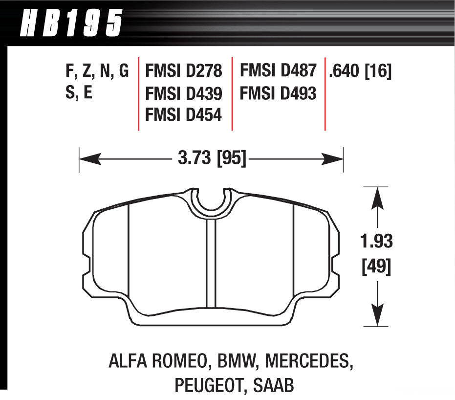 Brake Pads - HB195G640