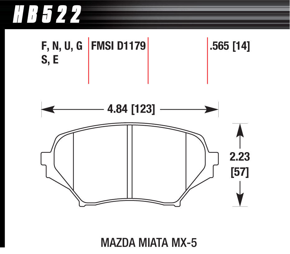 Disc Brake Pad - HB522N565