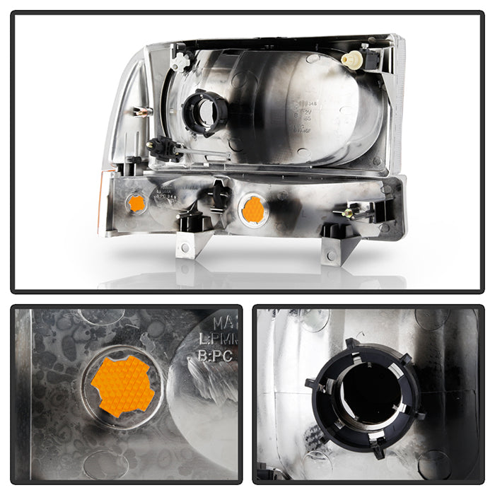 FR SPORT SPYDER Xtune Ford F250/350/450 Superduty 99-04 Crystal Headlights Chrome...