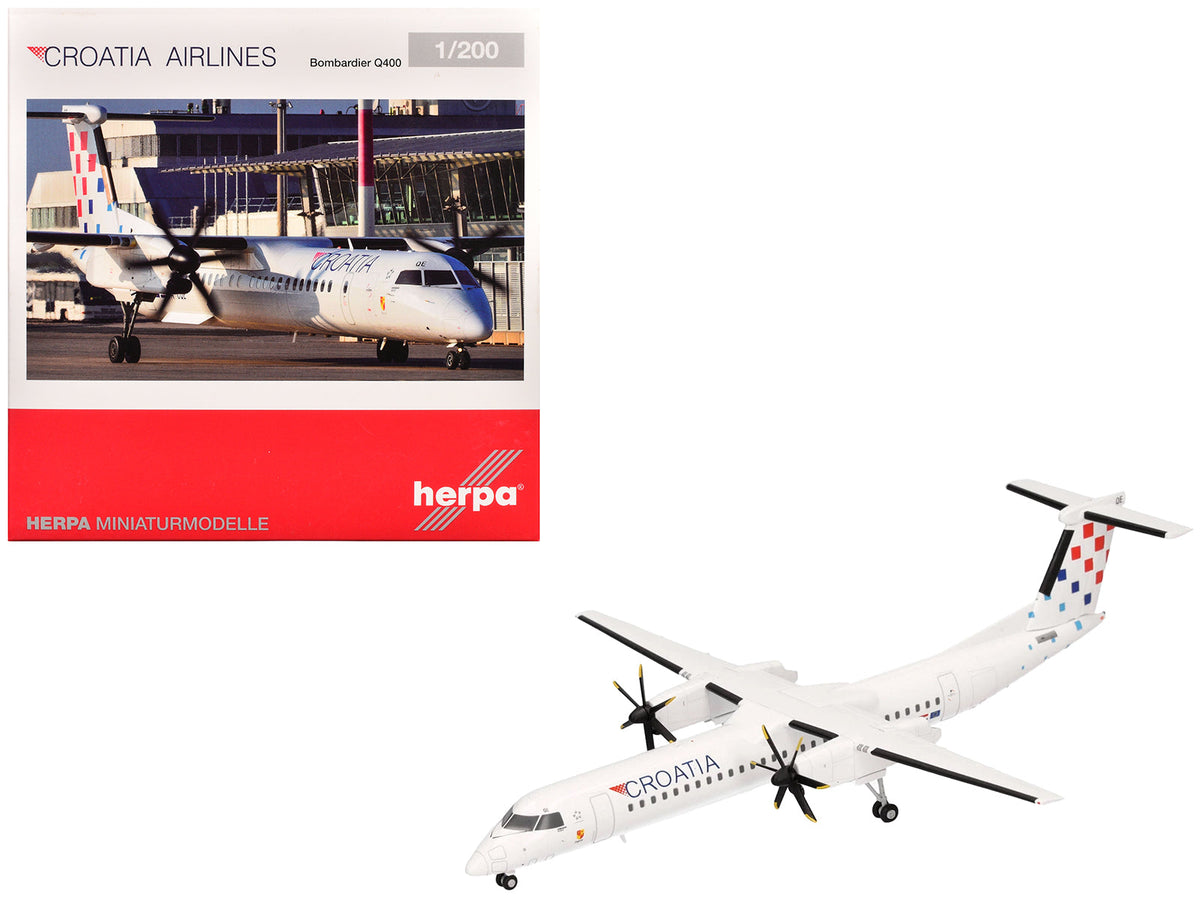 Rapid Vehicles Bombardier Q400 Commercial Aircraft "Croatia Airlines" (9A-CQE) White with Tail...