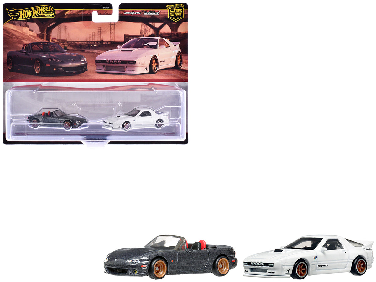 Rapid Vehicles Mazda Mazdaspeed Miata Gray Metallic and Mazda RX7 FC Pandem White "Car Culture"...