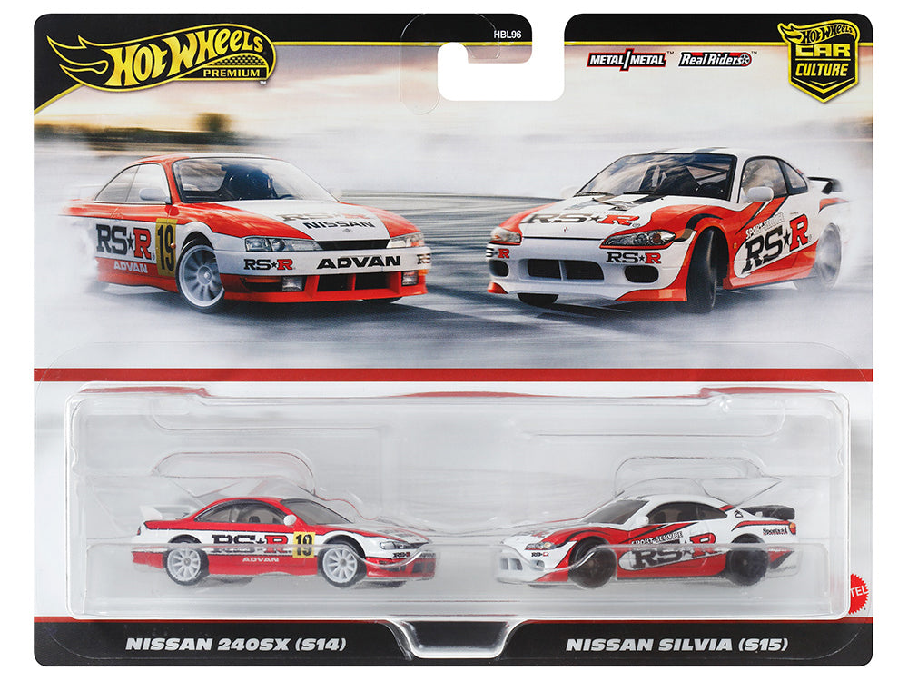 Rapid Vehicles Nissan 240SX (S14) RHD (Right Hand Drive) #19 Red and White and Nissan Silvia...