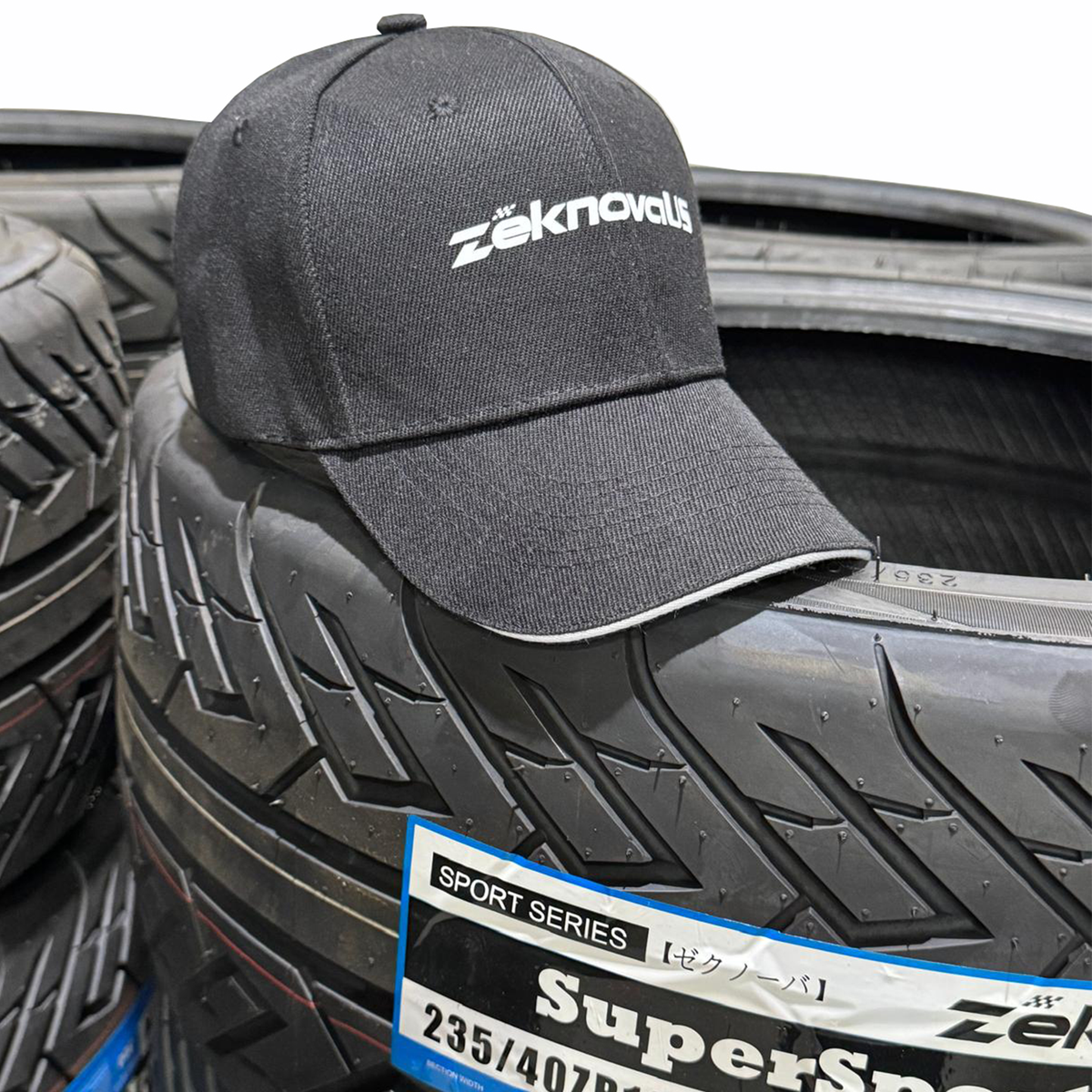 Black ZeknovaUS Hat w/ WhiteFront Brim
