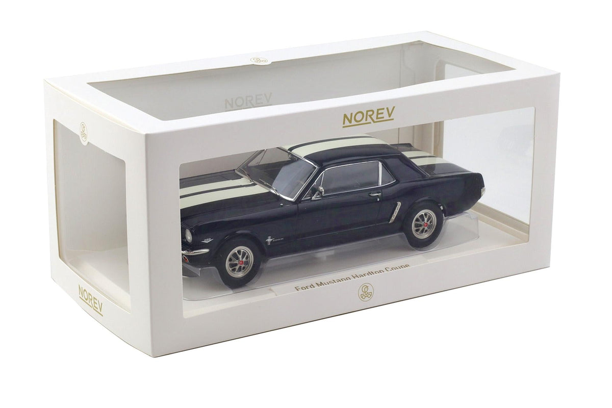 STM Diecast Norev 1965 Ford Mustang Hardtop Coupe Nightmist Blue Metallic 1:18 - View 4