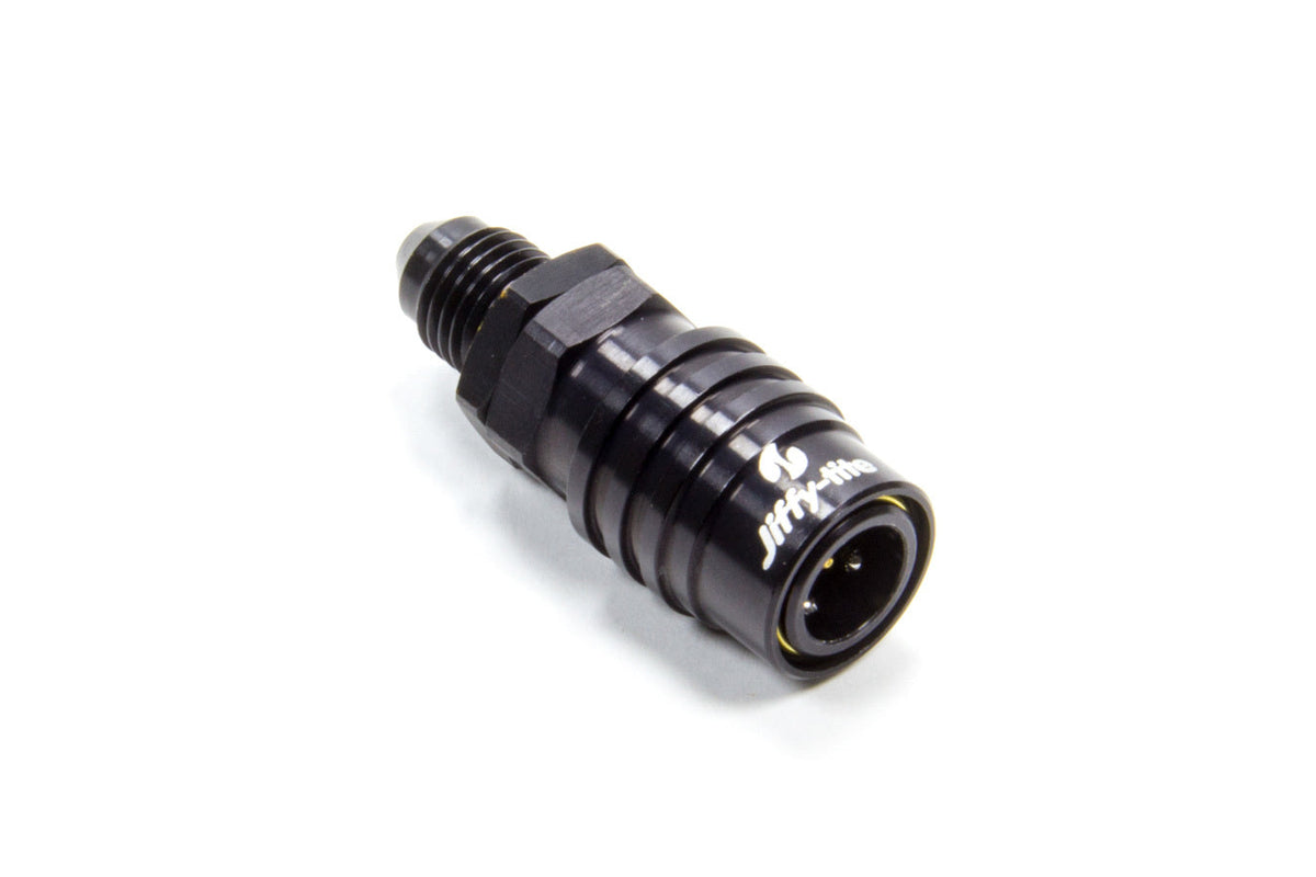 Q/R #4 Male Str to #4 Socket Valved Black - 21404J