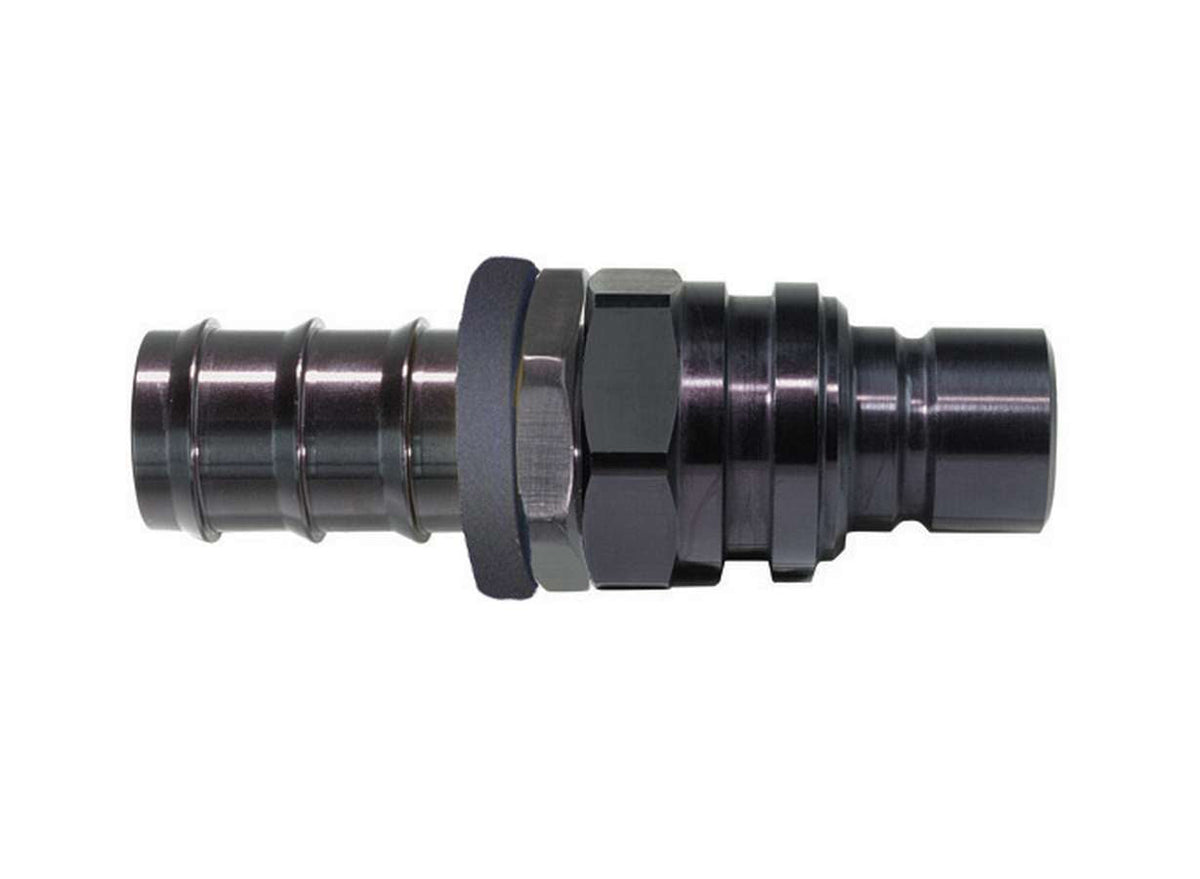 Q/R #12 Male Push Lock Plug Valved Black - 52512P