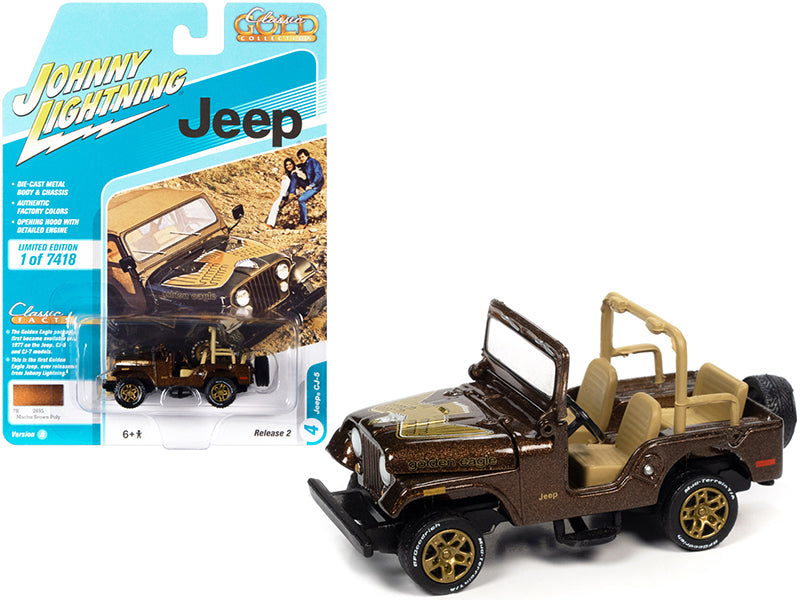 Rapid Vehicles Jeep CJ-5 Mocha Brown Metallic with Golden Eagle Graphics "Classic Gold...