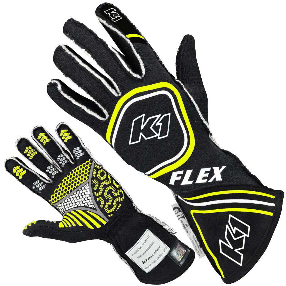 Glove Flex X-Large Black / Flo Yellow SFI 3.3/5 - 23FLXNFYXL