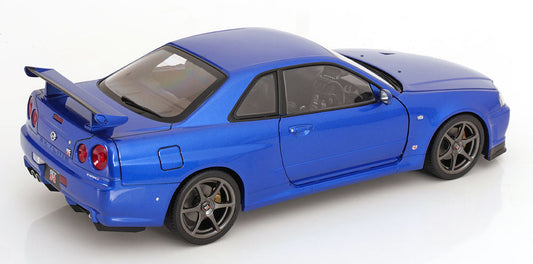 STM Diecast KK Scale 2001 Nissan Skyline GT-R R34 V-Spec II Bayside Blue 1:12 - View 2