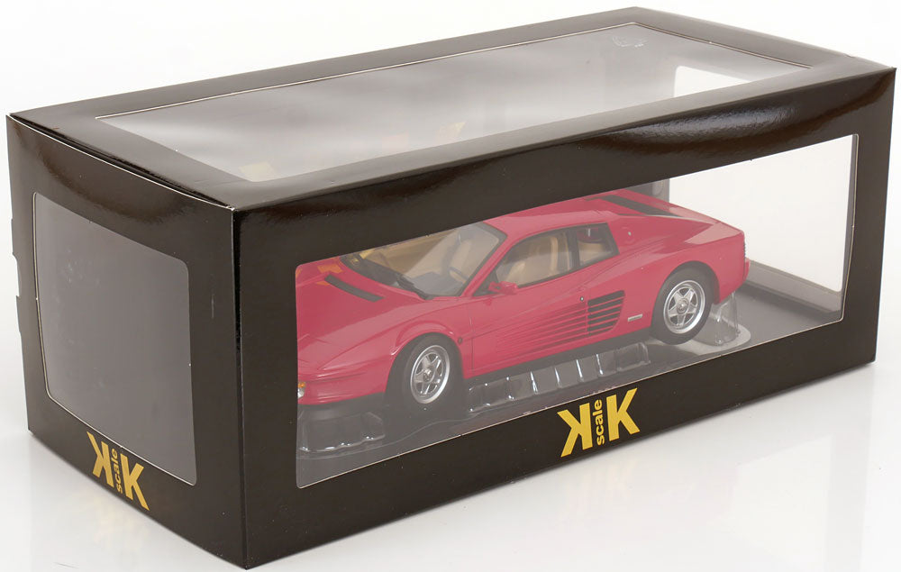 KK Scale 1986 Ferrari Testarossa European Version Red w/ Tan Interior 1:18