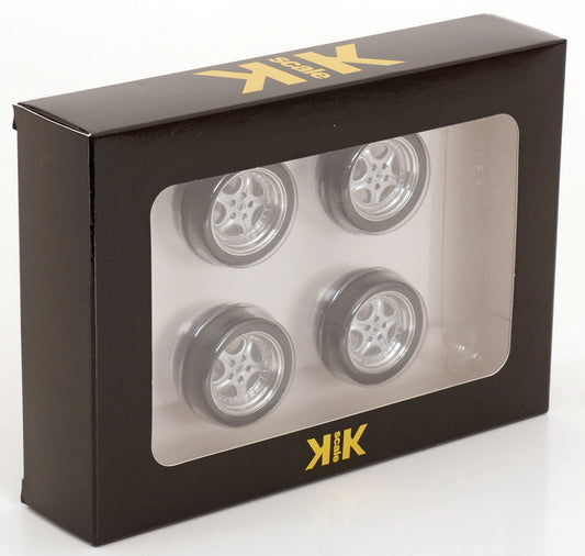 STM Diecast KK Scale Speedline Silver Wheel and Tire Set 1:18 - View 2