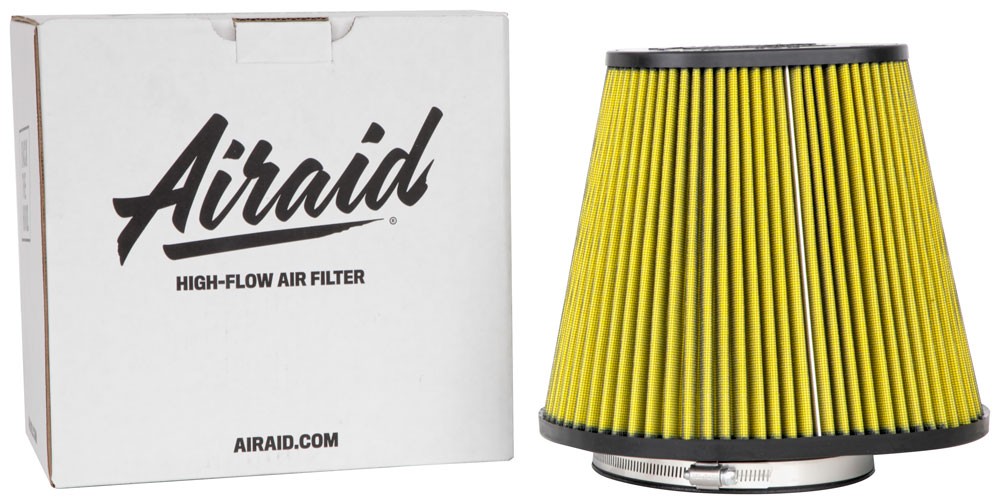 Airaid Universal Air Filter - Cone 6in FLG x 10-3/4x7-3/4in B x 4in T x 9in H - Synthaflow 725-476