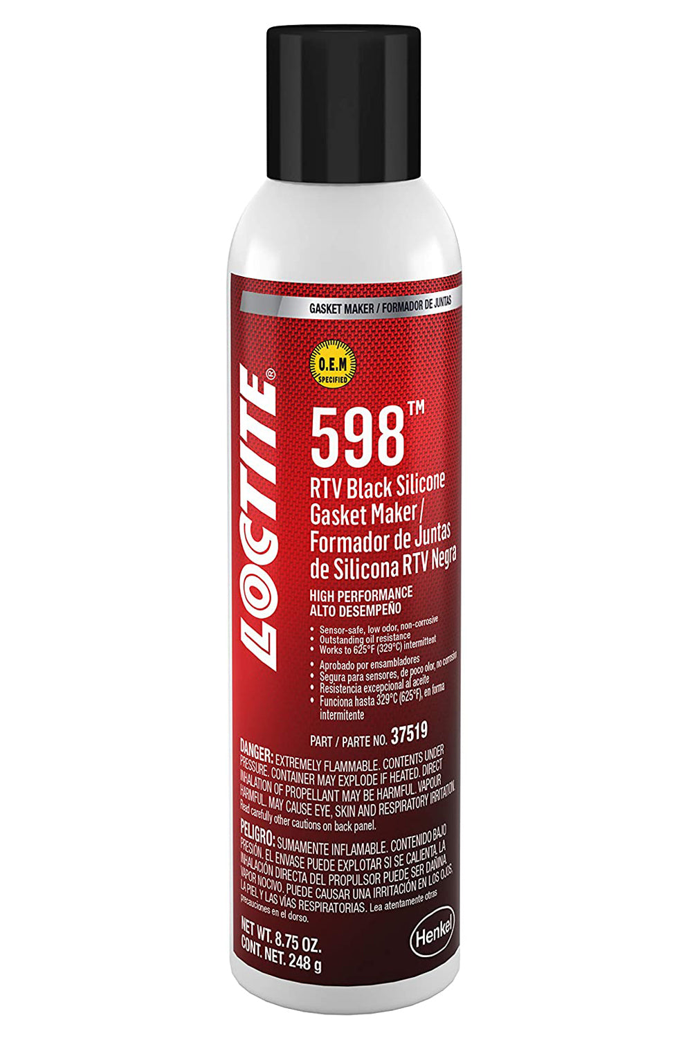 RTV 598 Black High Perfo rmance Silicone 8.75oz - 495075