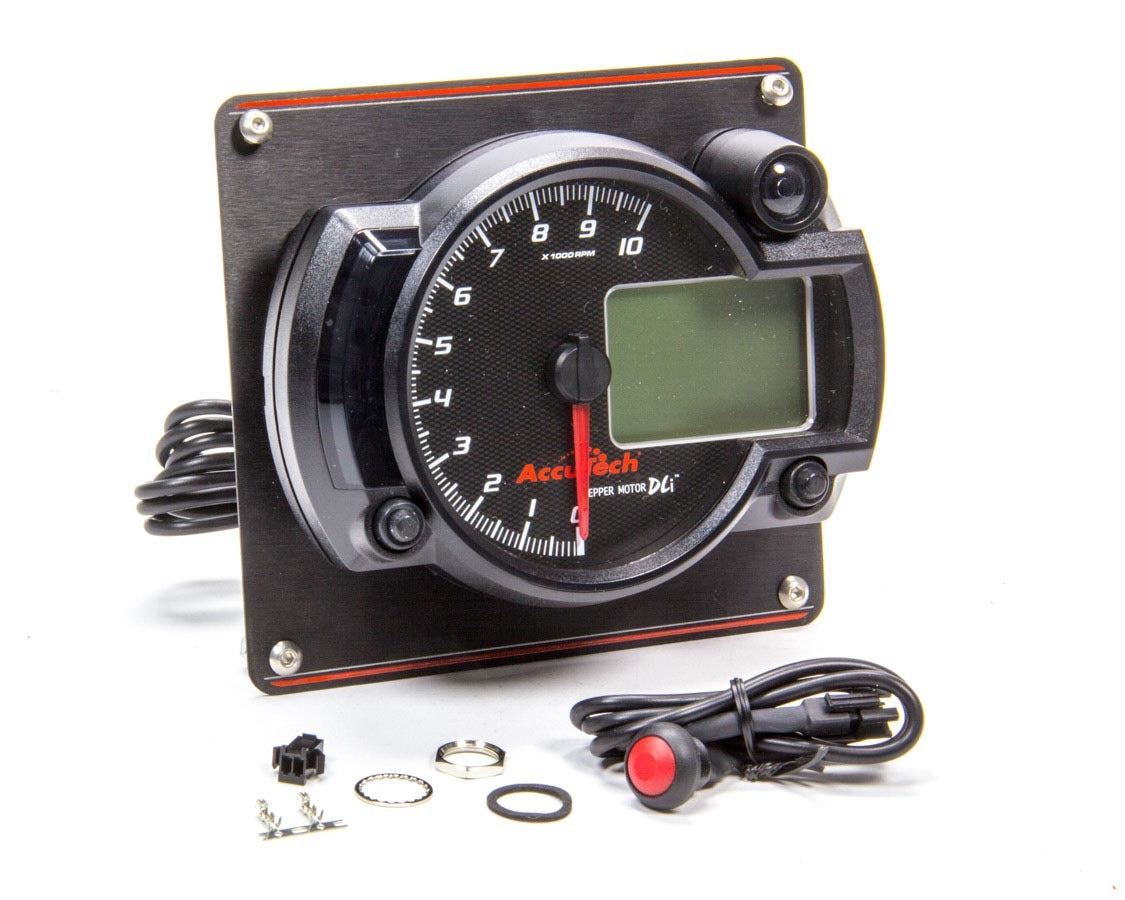 Tach 4in Data Logging Blk w/Blk Alum Panel - 5244479