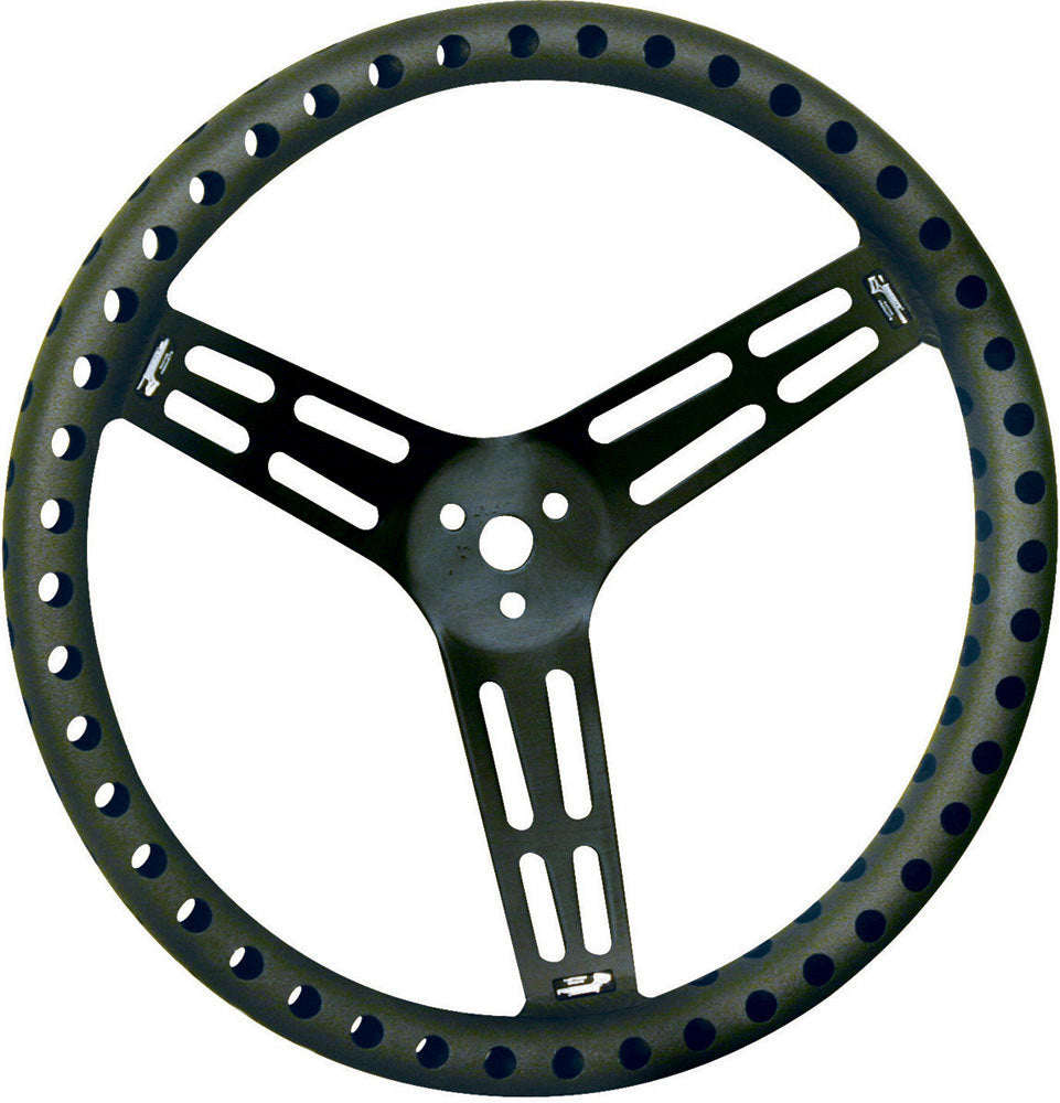 Steering Wheel 15in Dished Drilled Black - 5256838
