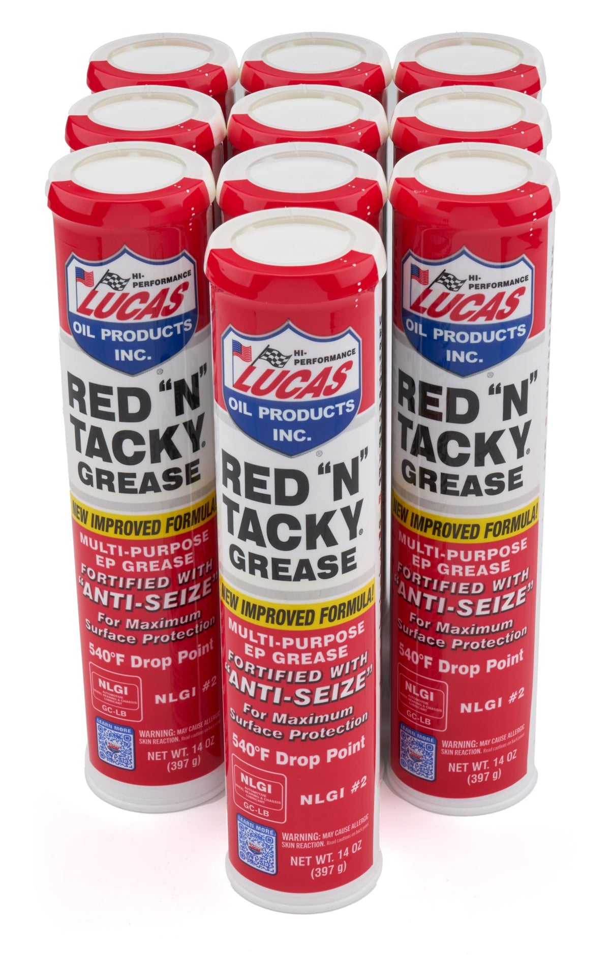 Red-N-Tacky Grease Case 10 x 14oz Cartridge - LUC1000510