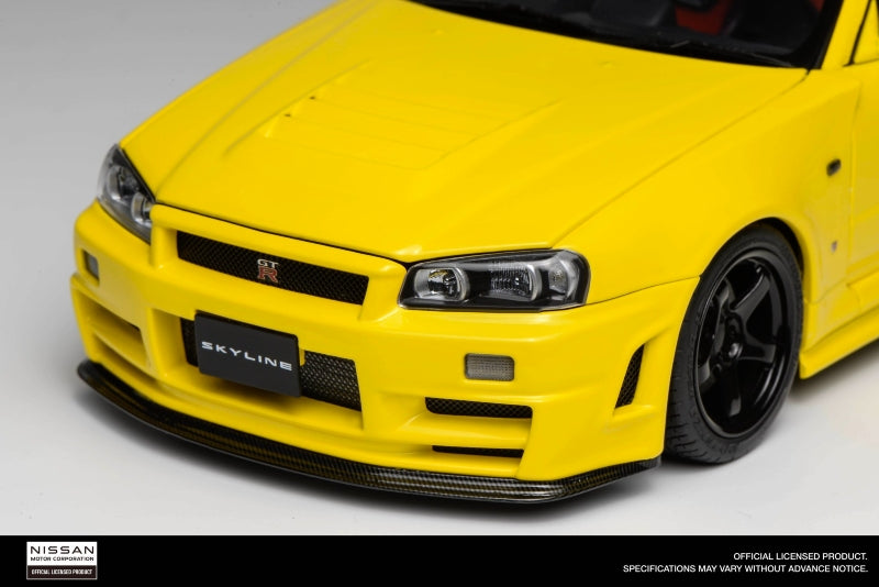 Motorhelix 1999 Nissan Skyline GT-R R34 (BNR34) RHD "Customized Version" Yellow 1:18