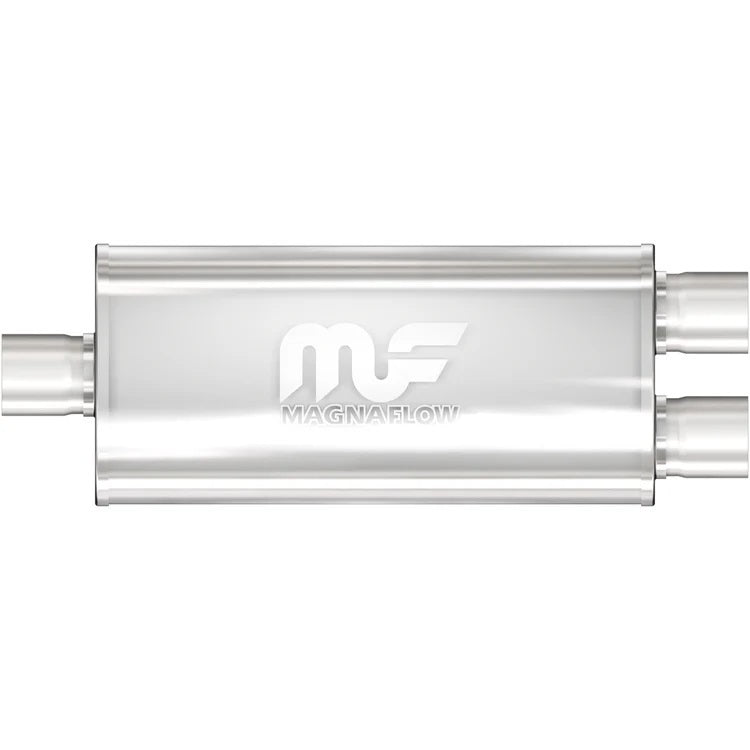 Stainless Muffler 3in Inlet/Dual 2.5in Out
