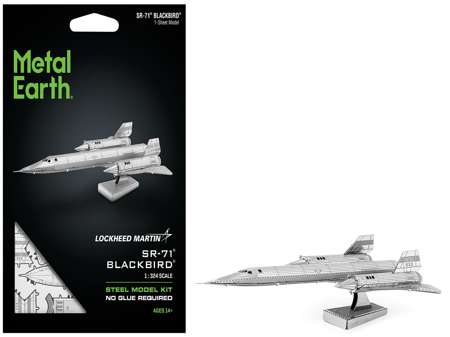 Model Kit Lockheed Martin SR-71 Blackbird Aircraft (Moderate Difficulty) Steel Model by Metal Earth - Use code SHOPAPP15 to get 15 percent off free shipping USA
