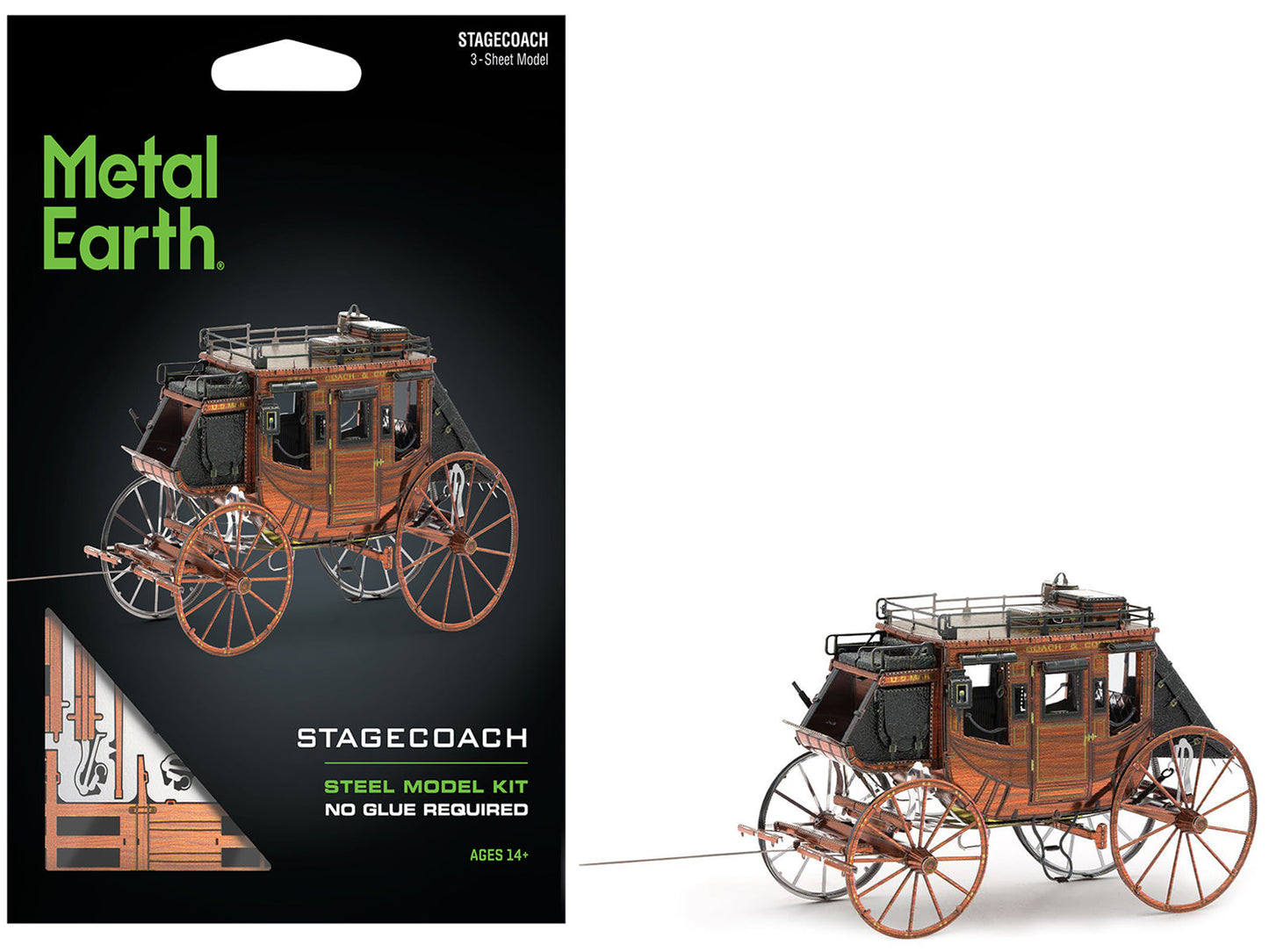 Model Kit Wild West Stagecoach (Moderate Difficulty) Steel Model by Metal Earth - Use code SHOPAPP15 to get 15 percent off free shipping USA