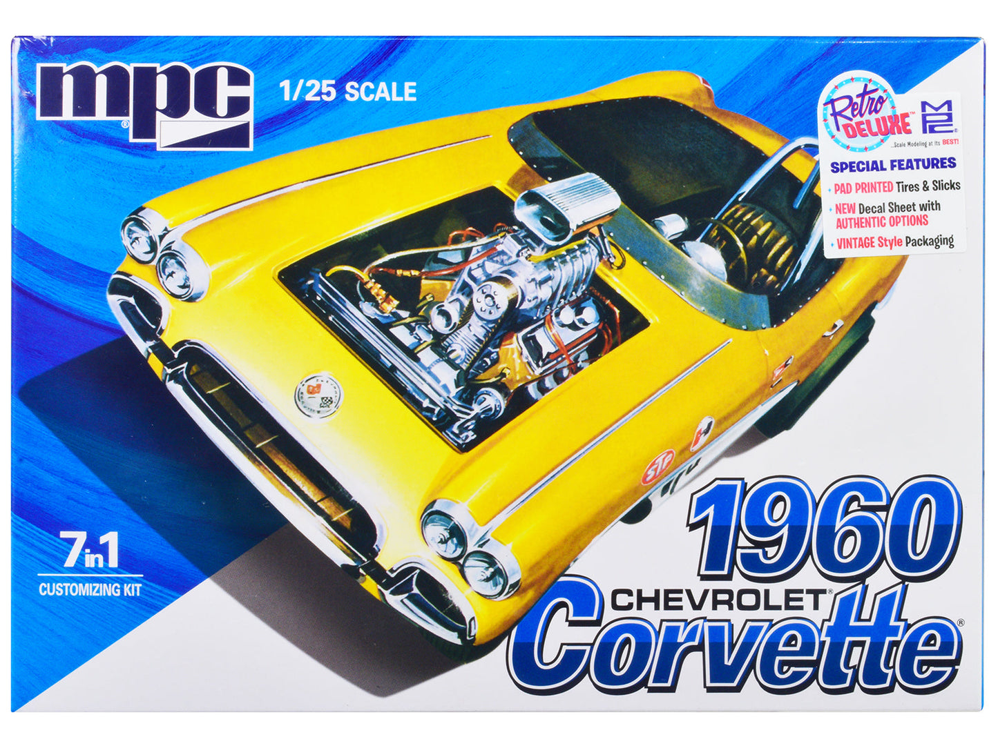 Skill 2 Model Kit 1960 Chevrolet Corvette 7-in-1 Kit 1/25 Scale Model by MPC free shipping USA