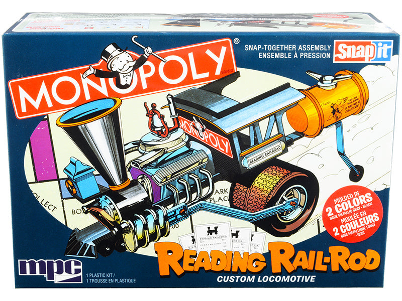 Skill 1 Snap Model Kit Reading Rail Rod Custom Locomotive "Monopoly" 1/25 Scale Model by MPC free shipping USA