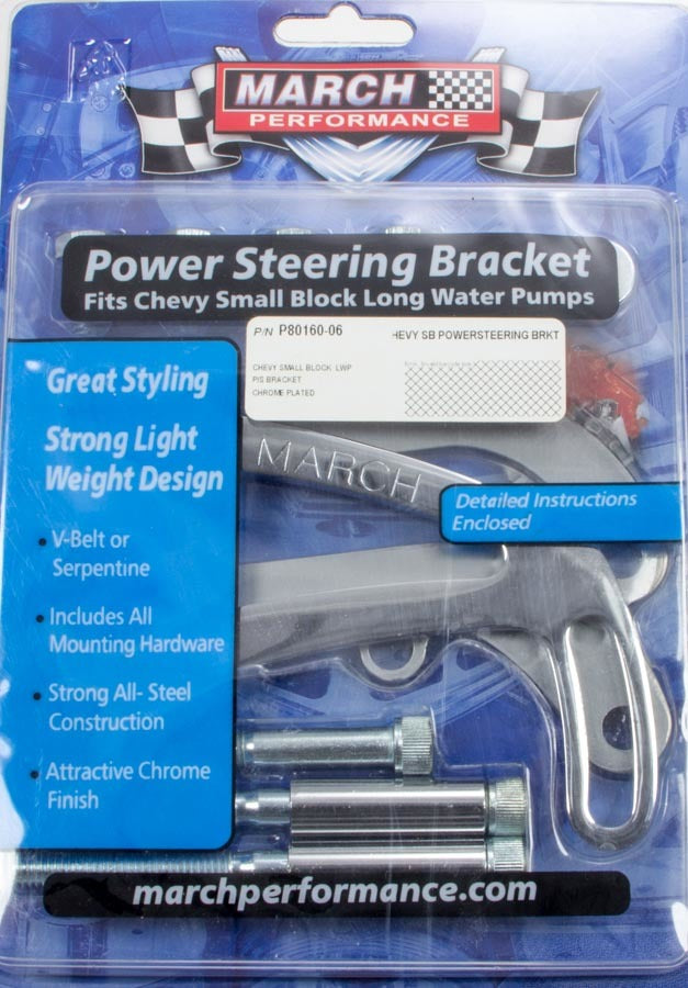 Power Steering Bracket SBC Chrome - P8016006