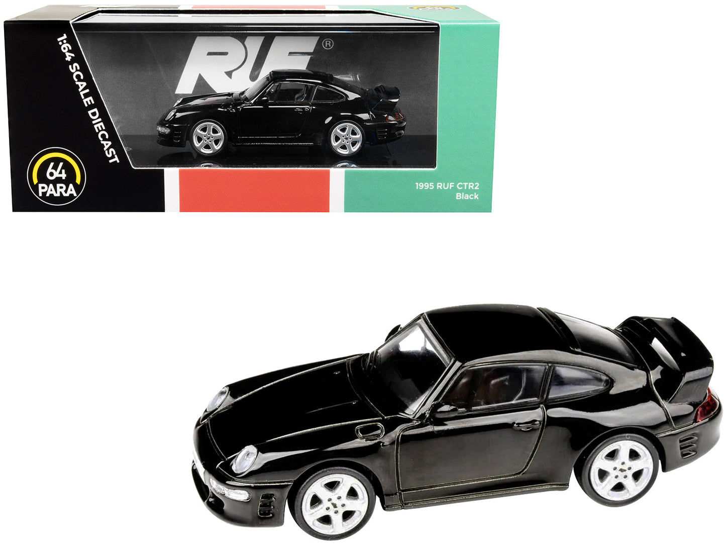1995 RUF CTR2 Black 1/64 Diecast Model Car by Paragon free shipping USA