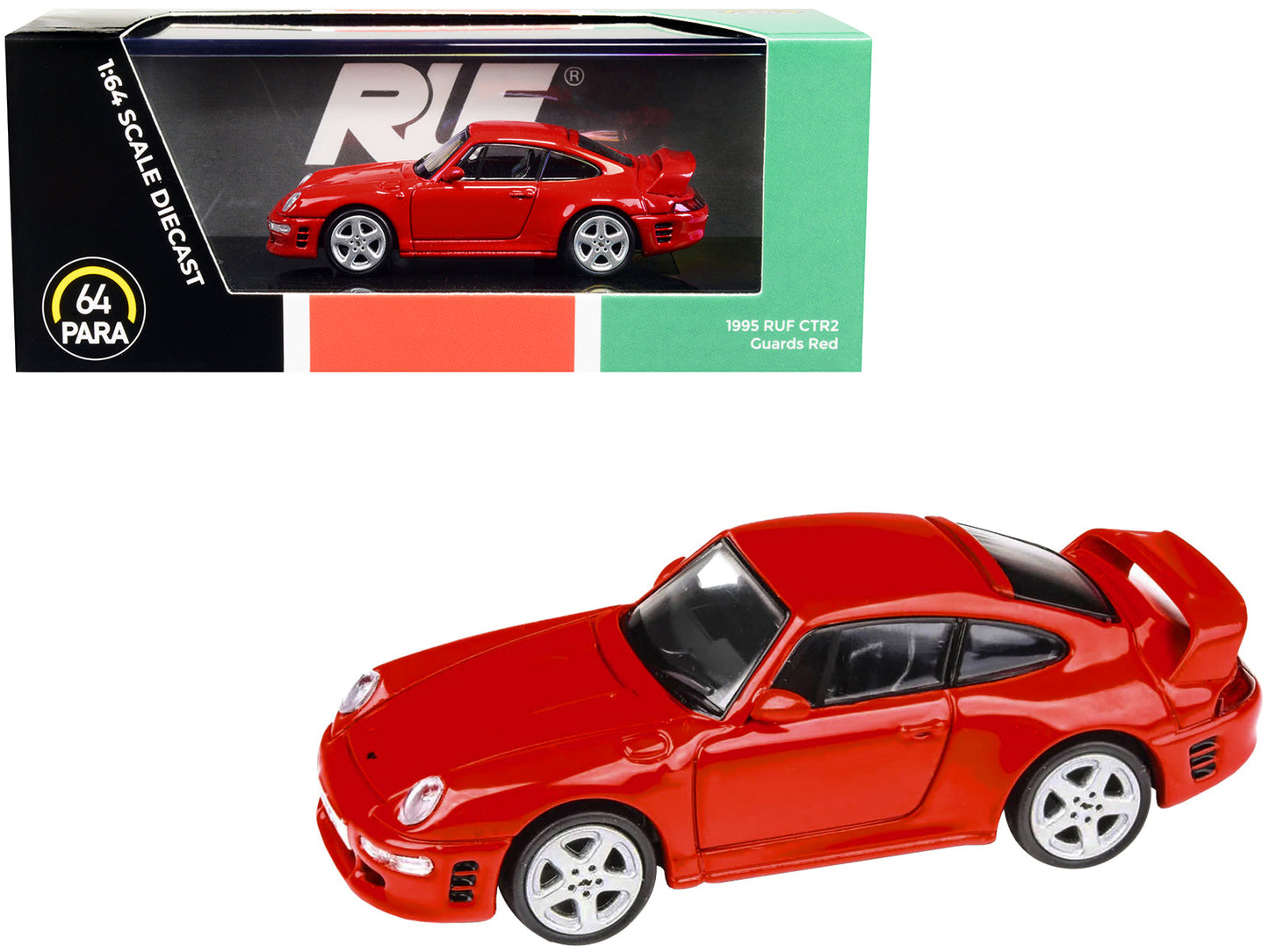 1995 RUF CTR2 Guards Red 1/64 Diecast Model Car by Paragon free shipping USA