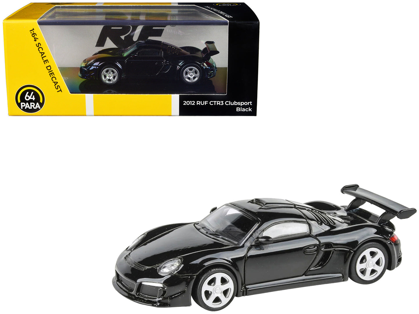 2012 RUF CTR3 Clubsport Black 1/64 Diecast Model Car by Paragon Models free shipping USA