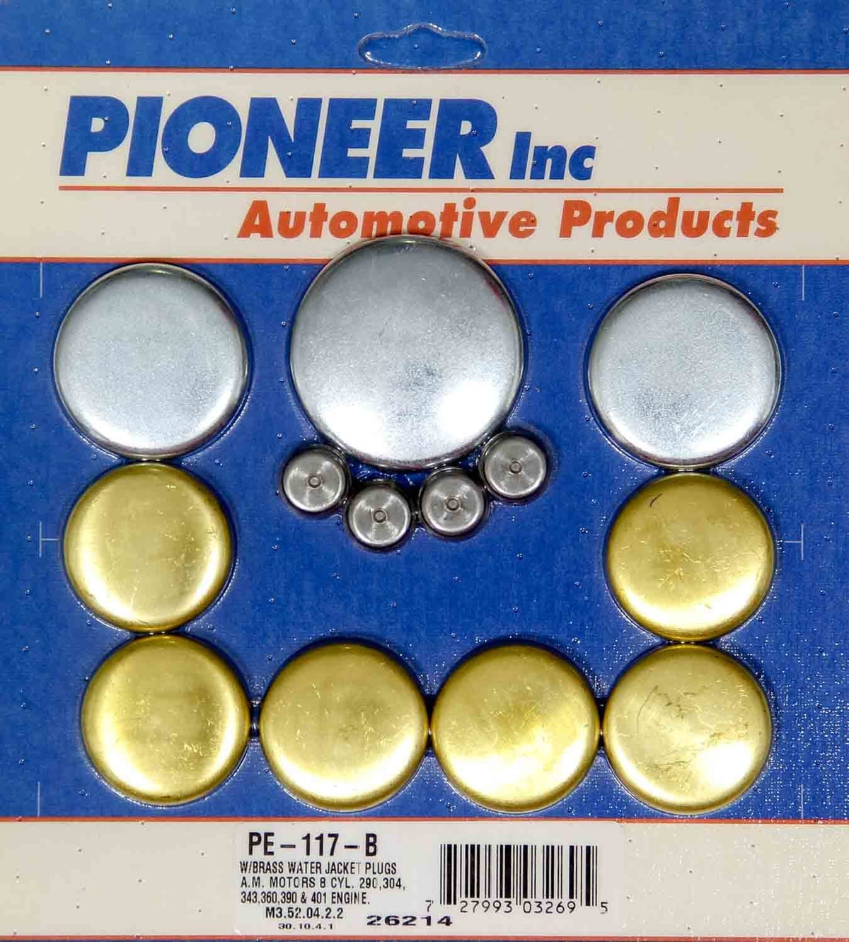 AMC V8 Freeze Plug Kit - Brass - PE117B