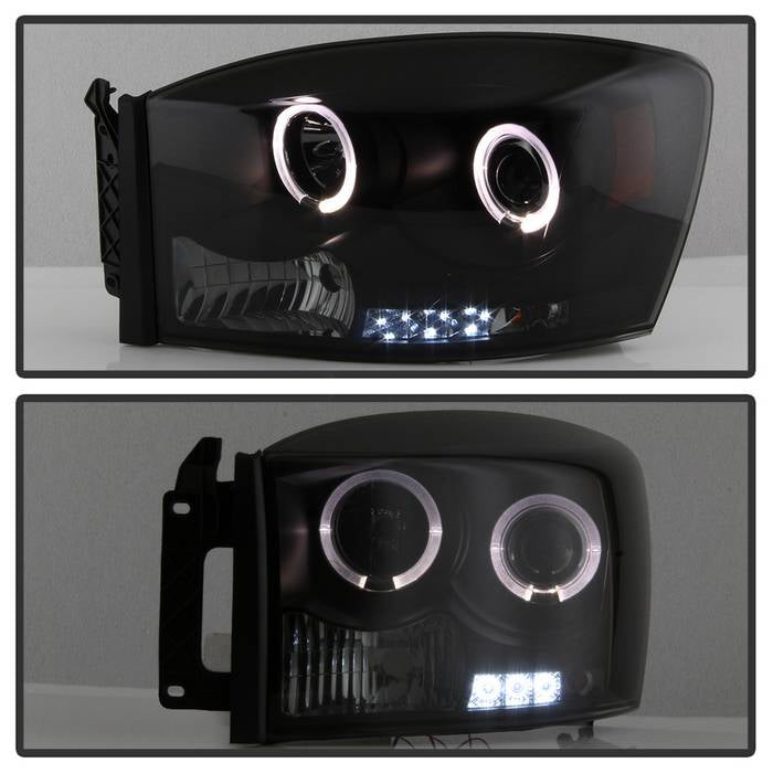 Spyder Dodge Ram 1500 06-08 06-09 Projector Headlights LED Halo LED Blk Smke PRO-YD-DR06-HL-BSM 5078391