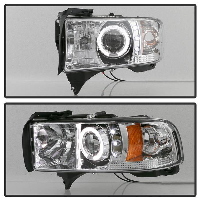 Spyder Dodge Ram 1500 94-01 94-02 Projector Headlights LED Halo LED Chrm PRO-YD-DR94-HL-AM-C 5010094