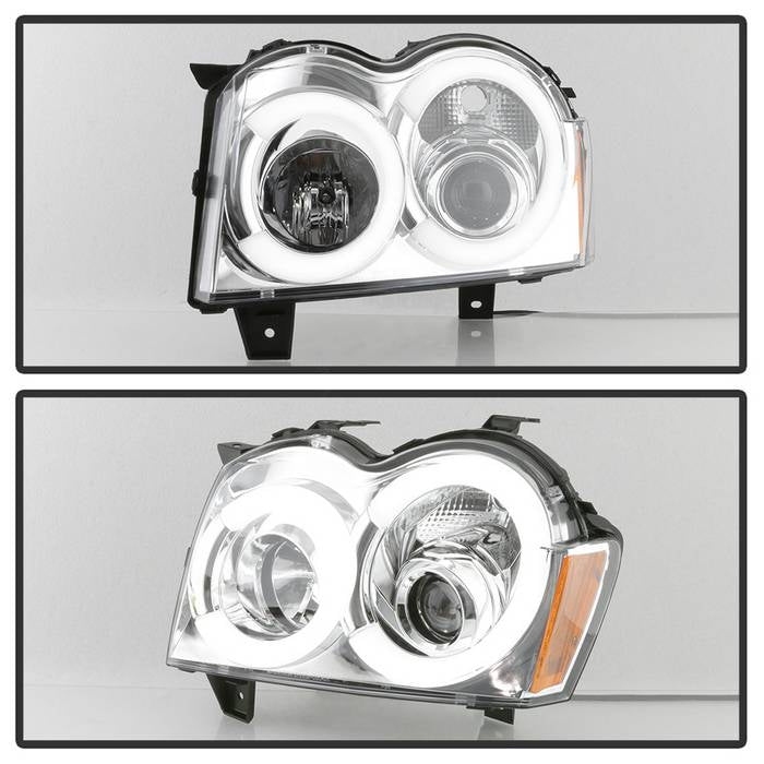 Spyder 05-07 Jeep Grand Cherokee - Light Bar Projector Headlights - Chrome - PRO-YD-JGC05V2-LB-C 5086112