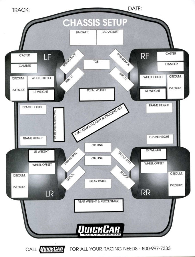 Chassis Set-Up Forms (50 PK) - 51201