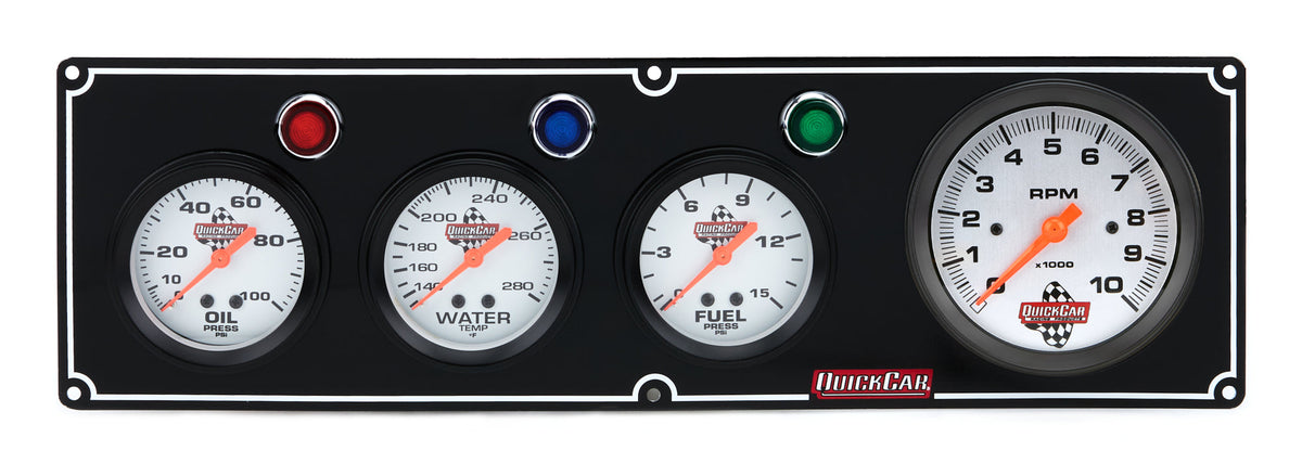 3-1 Gauge Panel OP/WT/FP w/3-3/8in Tach Black - 6167423
