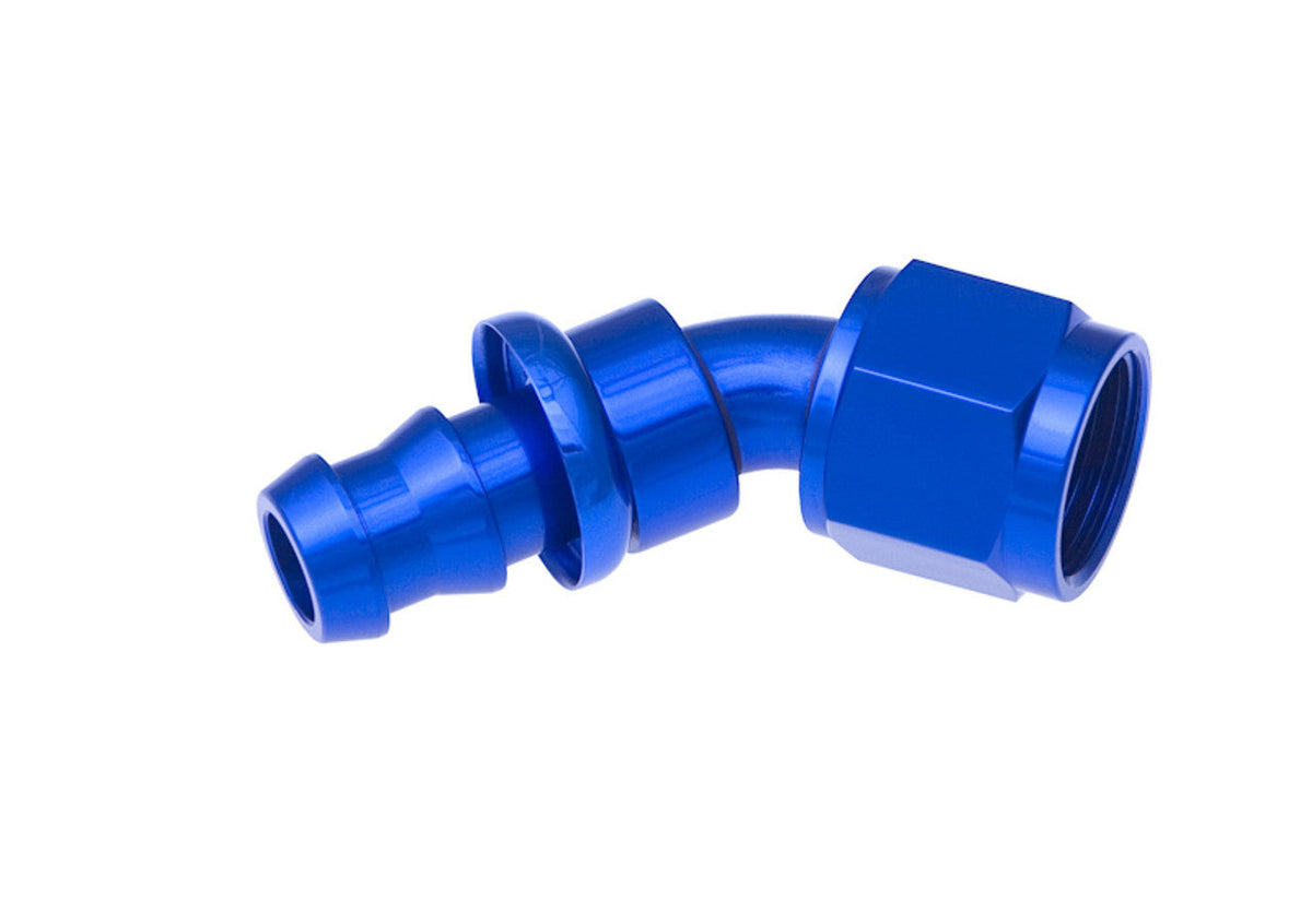 10AN Push Lock Hose End Blue 45-Deg - 2045101
